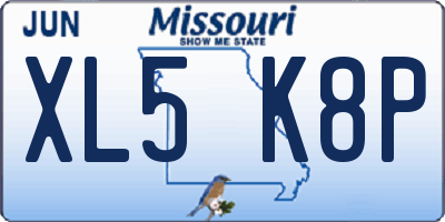 MO license plate XL5K8P