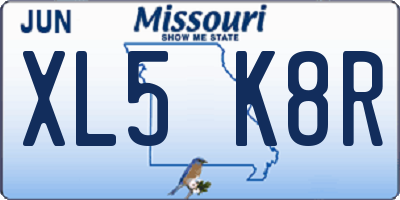 MO license plate XL5K8R