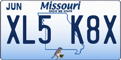 MO license plate XL5K8X