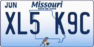 MO license plate XL5K9C