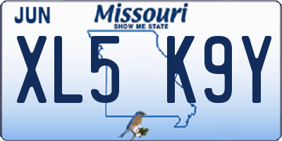 MO license plate XL5K9Y