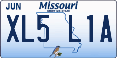 MO license plate XL5L1A