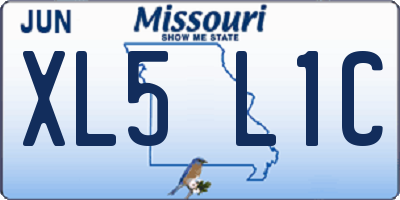 MO license plate XL5L1C