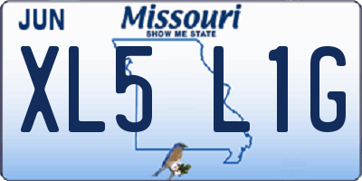 MO license plate XL5L1G