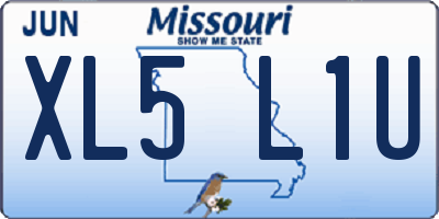 MO license plate XL5L1U