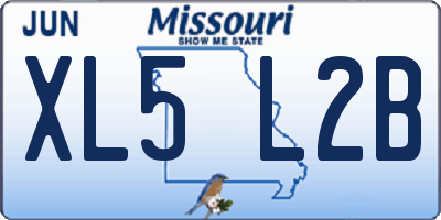 MO license plate XL5L2B