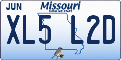 MO license plate XL5L2D
