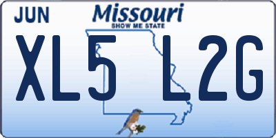 MO license plate XL5L2G