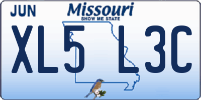 MO license plate XL5L3C