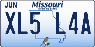 MO license plate XL5L4A