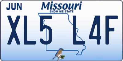 MO license plate XL5L4F