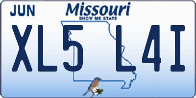 MO license plate XL5L4I