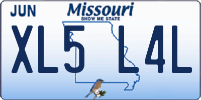 MO license plate XL5L4L