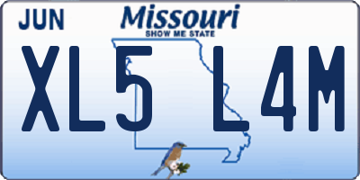 MO license plate XL5L4M