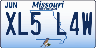 MO license plate XL5L4W