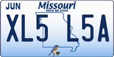 MO license plate XL5L5A