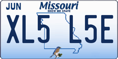 MO license plate XL5L5E