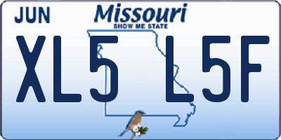 MO license plate XL5L5F