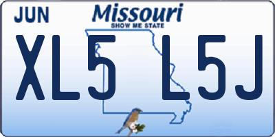 MO license plate XL5L5J