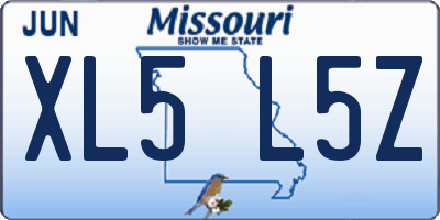 MO license plate XL5L5Z