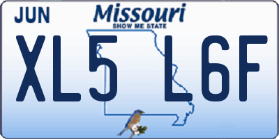 MO license plate XL5L6F