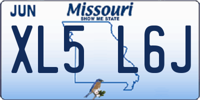 MO license plate XL5L6J