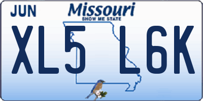 MO license plate XL5L6K