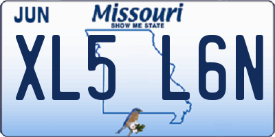 MO license plate XL5L6N
