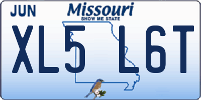 MO license plate XL5L6T