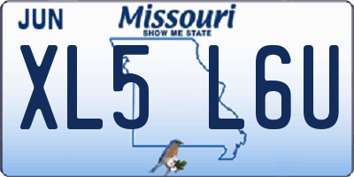 MO license plate XL5L6U