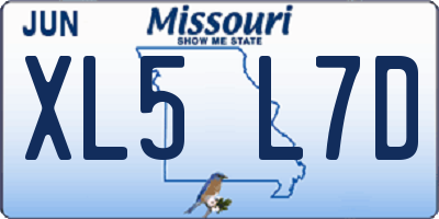 MO license plate XL5L7D