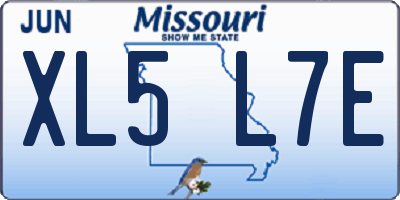 MO license plate XL5L7E