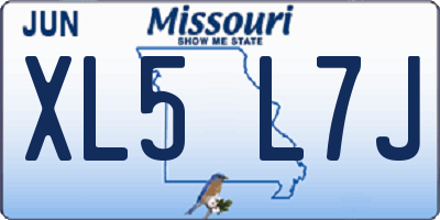 MO license plate XL5L7J