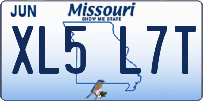 MO license plate XL5L7T