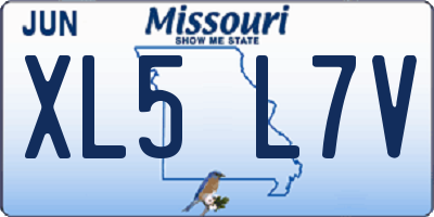 MO license plate XL5L7V
