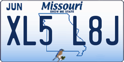 MO license plate XL5L8J