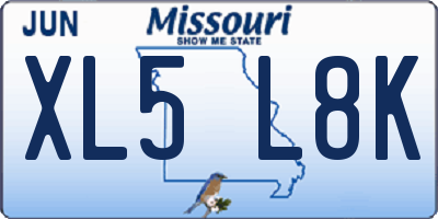 MO license plate XL5L8K