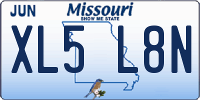 MO license plate XL5L8N