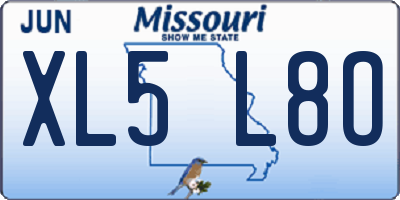 MO license plate XL5L8O