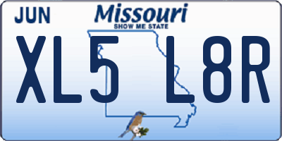 MO license plate XL5L8R