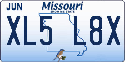MO license plate XL5L8X
