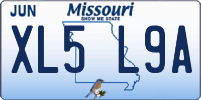 MO license plate XL5L9A