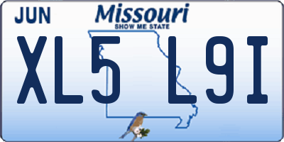 MO license plate XL5L9I