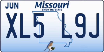 MO license plate XL5L9J