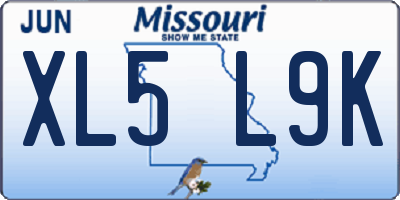 MO license plate XL5L9K