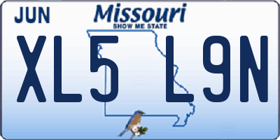MO license plate XL5L9N