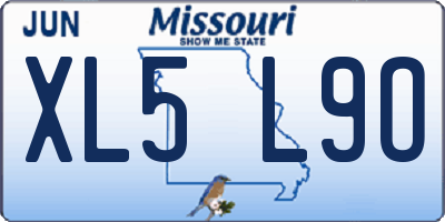 MO license plate XL5L9O