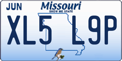 MO license plate XL5L9P