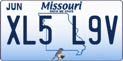 MO license plate XL5L9V