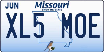MO license plate XL5M0E